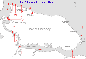 IOS Round the Island Race course map